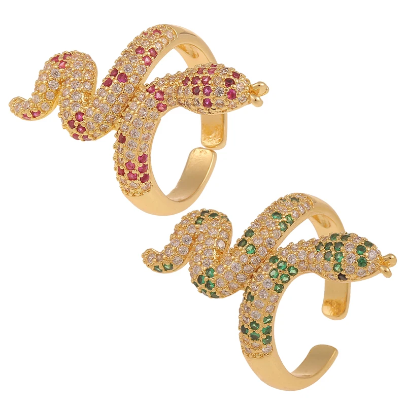 Gold Adjustable Cool Snakes Finger Ring Fashion Stereoscopic Copper Inlay Animal Snake Jewelry Ring For Women Fine Party Gifts
Gold Adjustable Cool Snakes Finger Ring Fashion Stereoscopic Copper Inlay Animal Snake Jewelry Ring For Women Fine Party Gifts