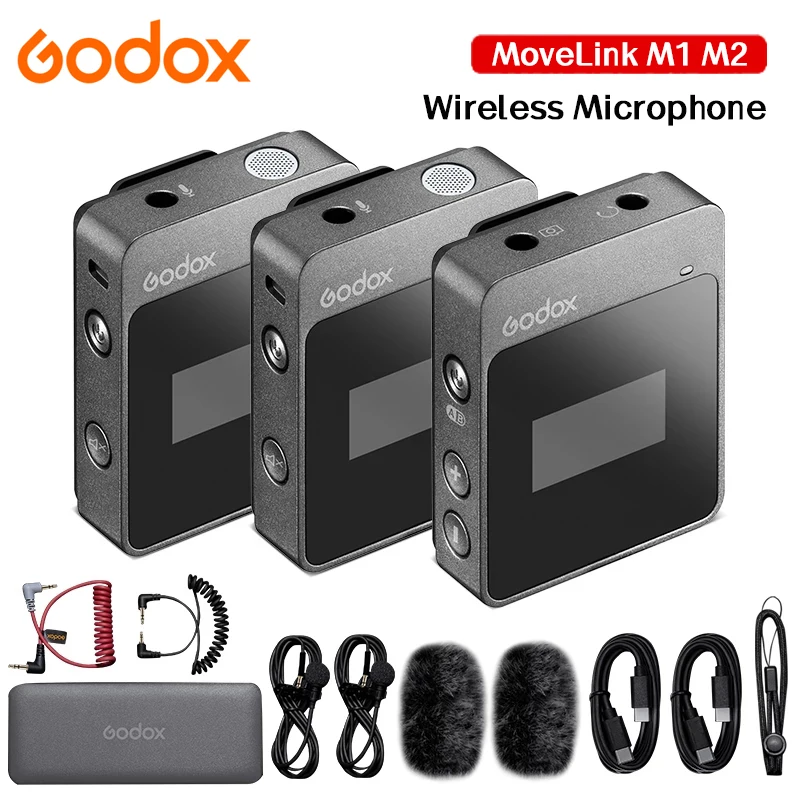 Godox MoveLink M1 M2 Lavalier 2.4GHz Wireless Microphone WirelessTransmitter Receiver for Phone DSLR Camera Smartphone Tablets
Godox MoveLink M1 M2 Lavalier 2.4GHz Wireless Microphone WirelessTransmitter Receiver for Phone DSLR Camera Smartphone Tablets