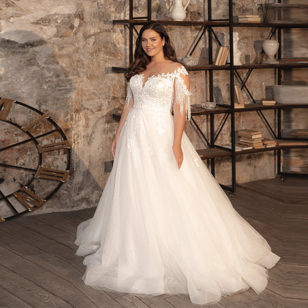 Deep V-Neck Off-The-Shoulder A-Line Wedding Dresses Applique Plus Size Puffy Tulle Court Train свадебное платье Button Back 2022
Deep V-Neck Off-The-Shoulder A-Line Wedding Dresses Applique Plus Size Puffy Tulle Court Train свадебное платье Button Back 2022