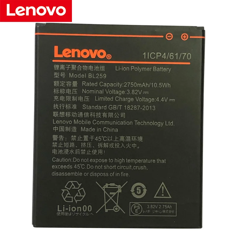 Original 2750mAh BL259 For Lenovo Lemon 3 3S K32C30 K32c36 Vibe K5 / K5 Plus / A6020a40 A6020 a40 A 6020a40 Battery
Original 2750mAh BL259 For Lenovo Lemon 3 3S K32C30 K32c36 Vibe K5 / K5 Plus / A6020a40 A6020 a40 A 6020a40 Battery