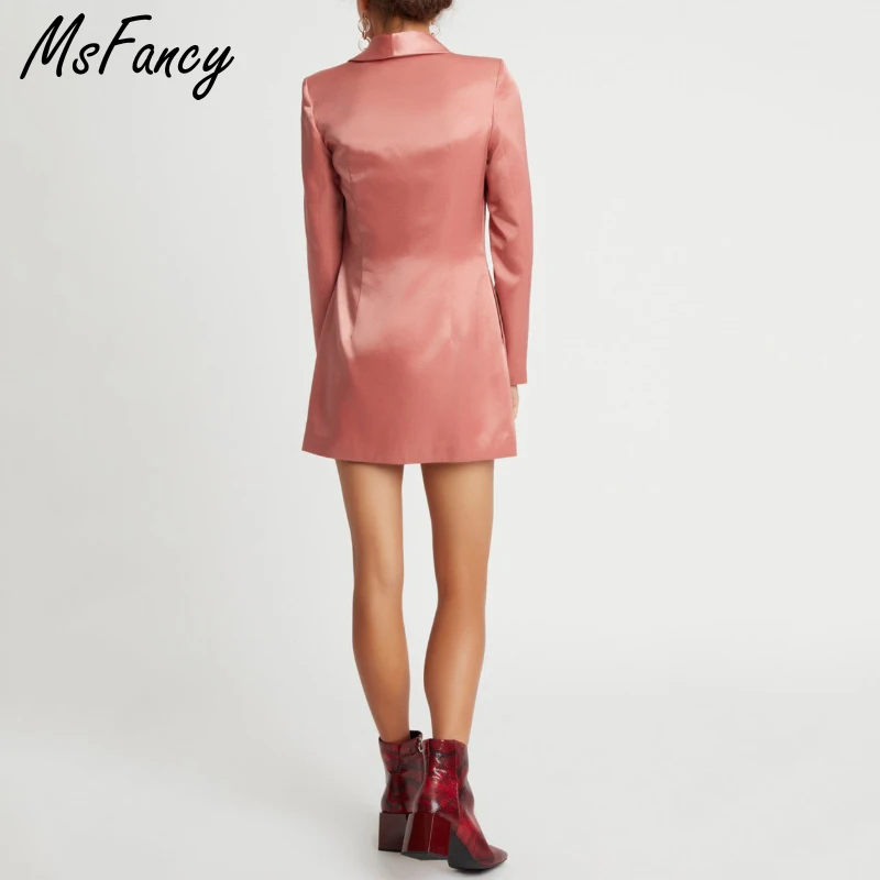 Msfancy Pink Blazer Dress Women 2021 Vintage Slim Long Suit Jacket Mujer Hidden Breasted Satin Mini Robes
Msfancy Pink Blazer Dress Women 2021 Vintage Slim Long Suit Jacket Mujer Hidden Breasted Satin Mini Robes