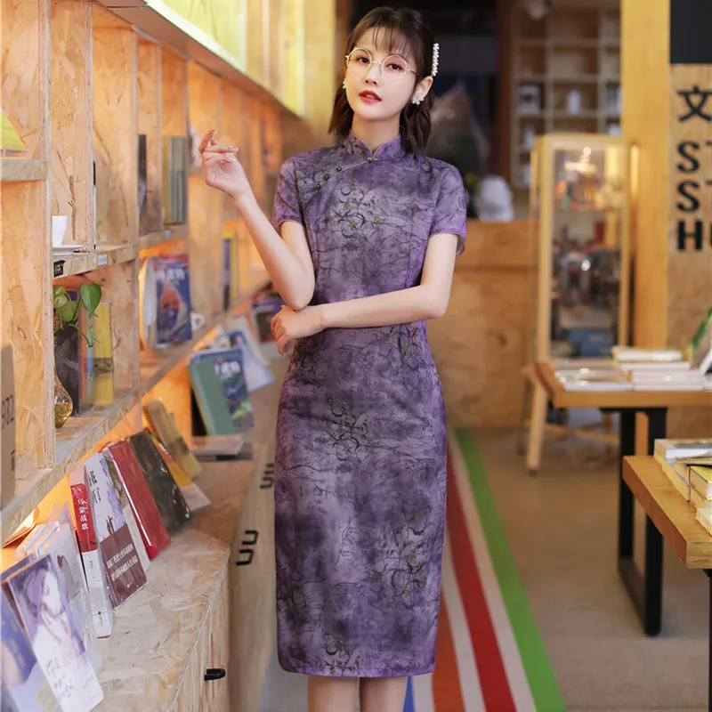Traditional Chinese Wedding Dresses Women Oriental Elegant Classic Slim Cheongsam Cotton Linen Printed Knee-Length Qipao 3XL
Traditional Chinese Wedding Dresses Women Oriental Elegant Classic Slim Cheongsam Cotton Linen Printed Knee-Length Qipao 3XL