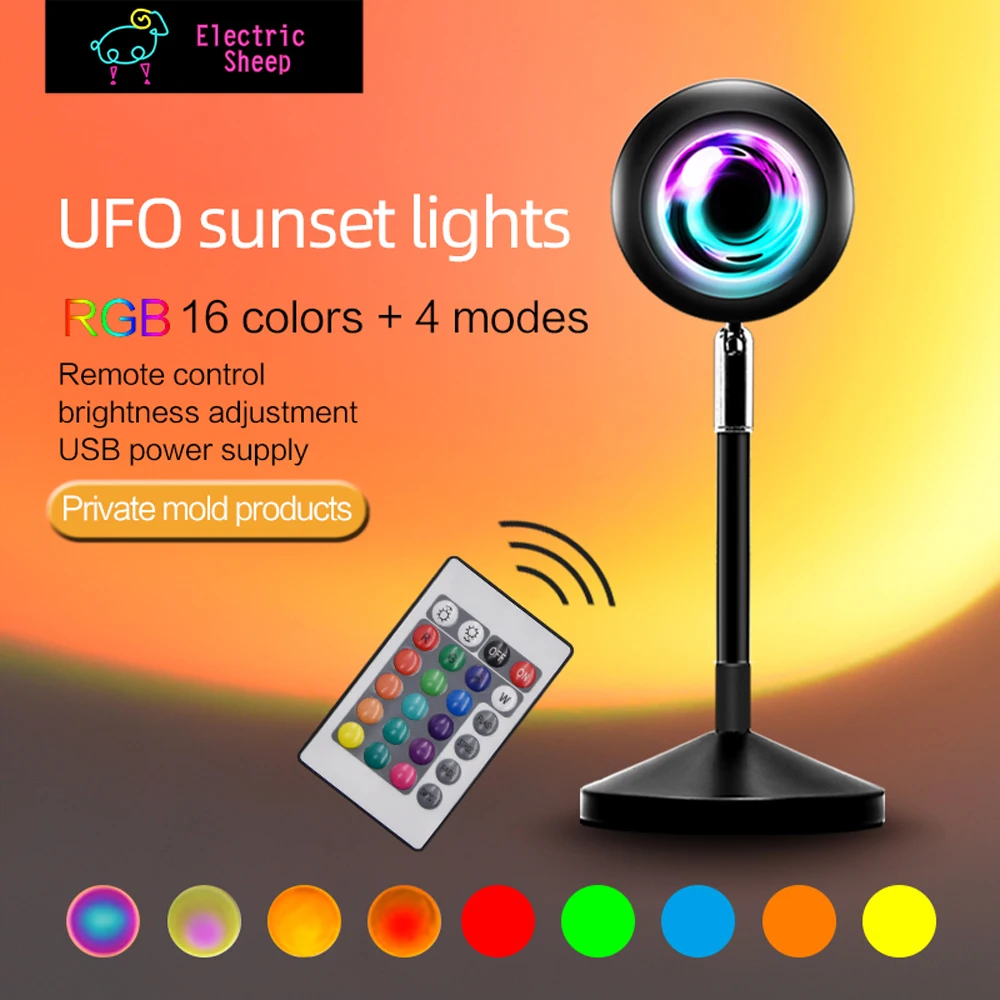 USB Rainbow Sunset Lamp Red Projector Lamp Led Night Light Sun Projection For Bedroom Coffee Tictok Wall Decoration Table Light
USB Rainbow Sunset Lamp Red Projector Lamp Led Night Light Sun Projection For Bedroom Coffee Tictok Wall Decoration Table Light