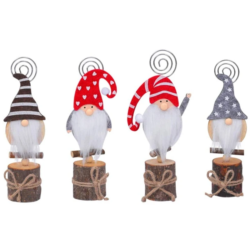 4Pcs Christmas Gnomes Place Card Holder Table Number Holders Table Picture Holder for Christmas Party Favors Gifts
4Pcs Christmas Gnomes Place Card Holder Table Number Holders Table Picture Holder for Christmas Party Favors Gifts