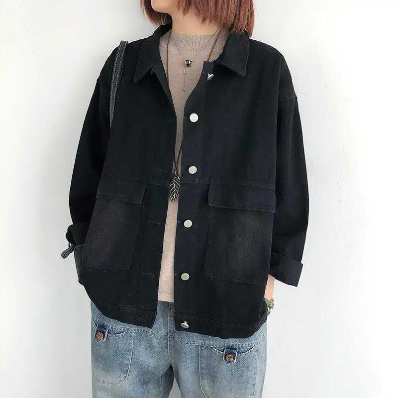 Spring Coat For Women Clothing 2022 Fashion Denim Jacket Black Blouses Vintage Large Size Women's Loose Long Sleeves Outerwear
Spring Coat For Women Clothing 2022 Fashion Denim Jacket Black Blouses Vintage Large Size Women's Loose Long Sleeves Outerwear