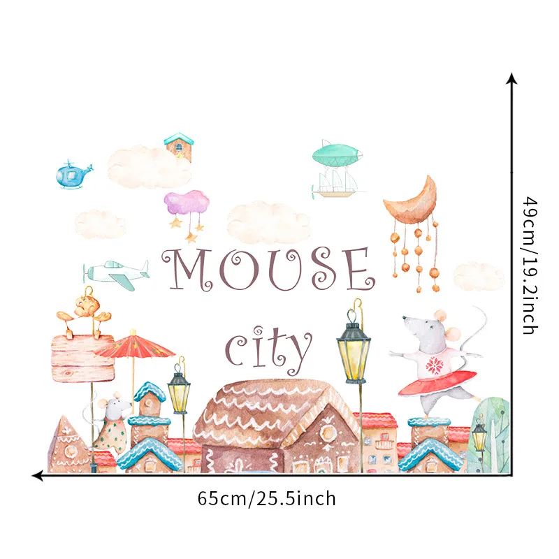 Hand Painted Mouse City Wall Stickers for Kids Rooms Girls Room Wall Decor Vinyl PVC Sticker Home Decor Nursery Art Wall Decals
Hand Painted Mouse City Wall Stickers for Kids Rooms Girls Room Wall Decor Vinyl PVC Sticker Home Decor Nursery Art Wall Decals