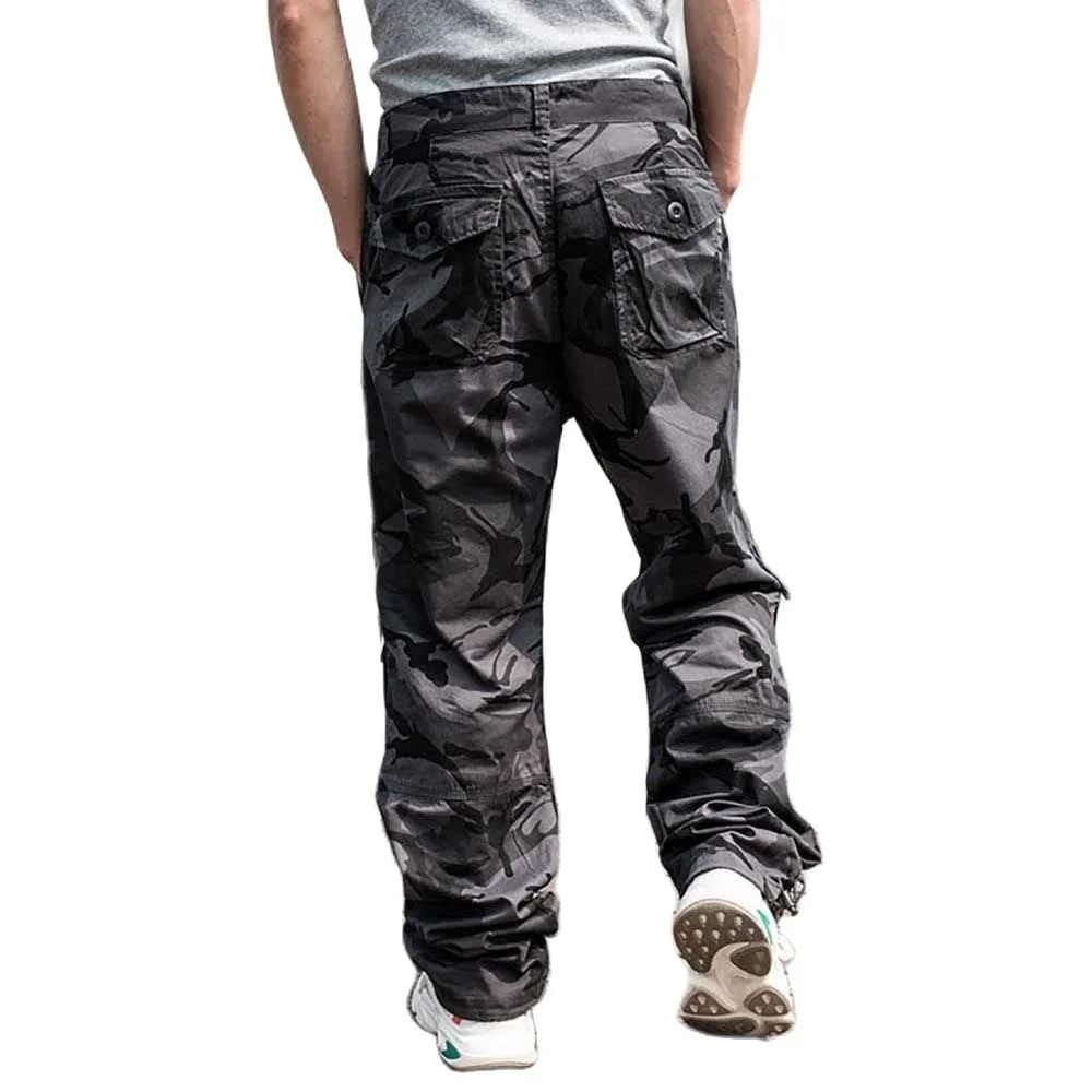 

Брюки-карго мужские камуфляжные, повседневные штаны в стиле милитари, армейский Стиль, тактические свободные брюки-багги из хлопка с боковы...