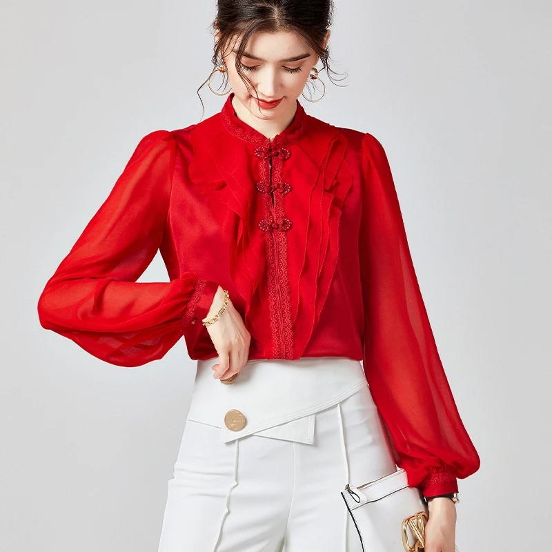 Fashion High Quality Real Silk Longsleeve for Women Spring Autumn 2021 Tops Female Elegant Women's Shirts Bluzki Damskie Zjt2432
Fashion High Quality Real Silk Longsleeve for Women Spring Autumn 2021 Tops Female Elegant Women's Shirts Bluzki Damskie Zjt2432