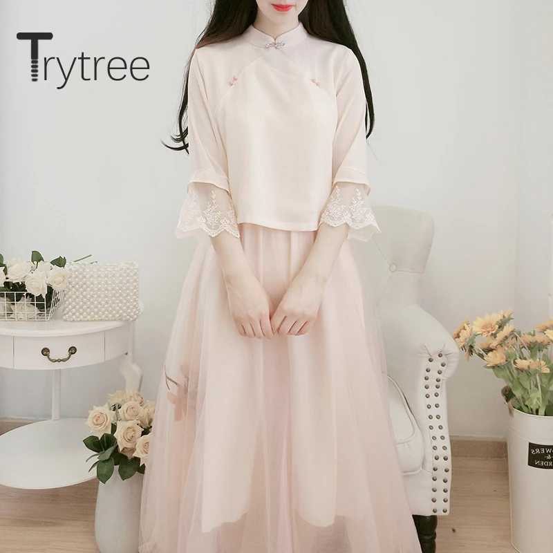 Женский комплект из двух предметов Trytree, повседневный кружевной топ с расклешенным рукавом и воротником-стойкой и платье, сетчатый комплект...
Женский комплект из двух предметов Trytree, повседневный кружевной топ с расклешенным рукавом и воротником-стойкой и платье, сетчатый комплект...