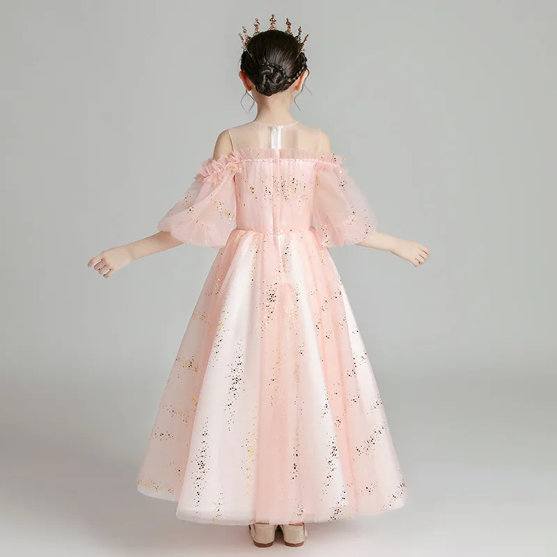 Korean Sweet Lovely Beautiful Sequined Design Birthday Wedding Birthday Party Princess Fluffy Lace Long Dress For Children Girls
Korean Sweet Lovely Beautiful Sequined Design Birthday Wedding Birthday Party Princess Fluffy Lace Long Dress For Children Girls