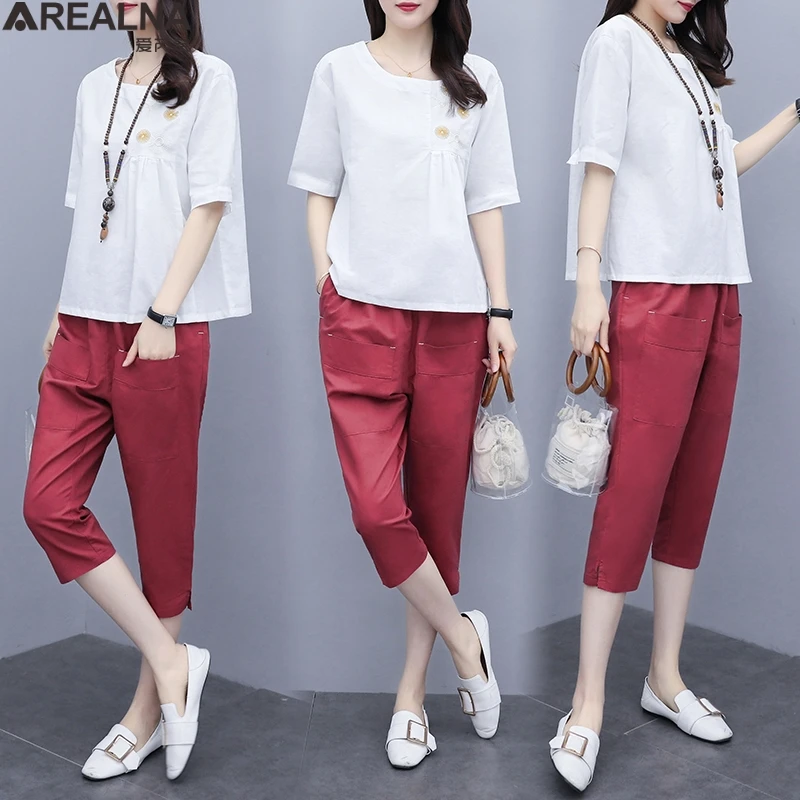 Cotton Linen 2 piece sets womens outfits white Tops And Harem pant suits Casual Korean Fashion Two piece set women 3XL
Cotton Linen 2 piece sets womens outfits white Tops And Harem pant suits Casual Korean Fashion Two piece set women 3XL