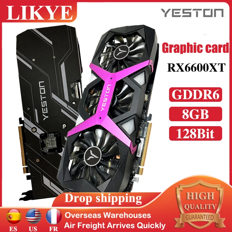 Игровая видеокарта Yeston RX6600XT 8G D6, графическая карта 2359 нм 2589-128 МГц 8 ГБ/4,0 бит/GDDR6, графическая карта PCI-Express, компьютерная видеокарта
Игровая видеокарта Yeston RX6600XT 8G D6, графическая карта 2359 нм 2589-128 МГц 8 ГБ/4,0 бит/GDDR6, графическая карта PCI-Express, компьютерная видеокарта