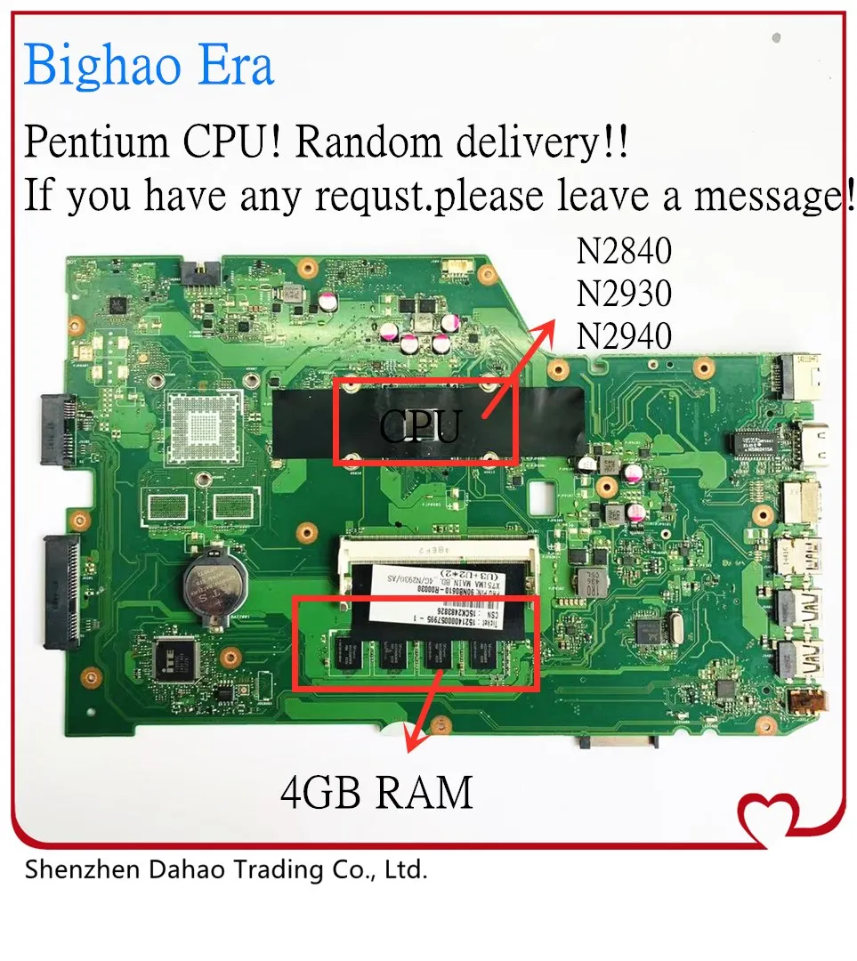 Материнская плата X751MA с N2840 N2830 N2930 N2940 Pentium CPU REV2.0 для ASUS X751MA X751M X751MD X751MJ
Материнская плата X751MA с N2840 N2830 N2930 N2940 Pentium CPU REV2.0 для ASUS X751MA X751M X751MD X751MJ