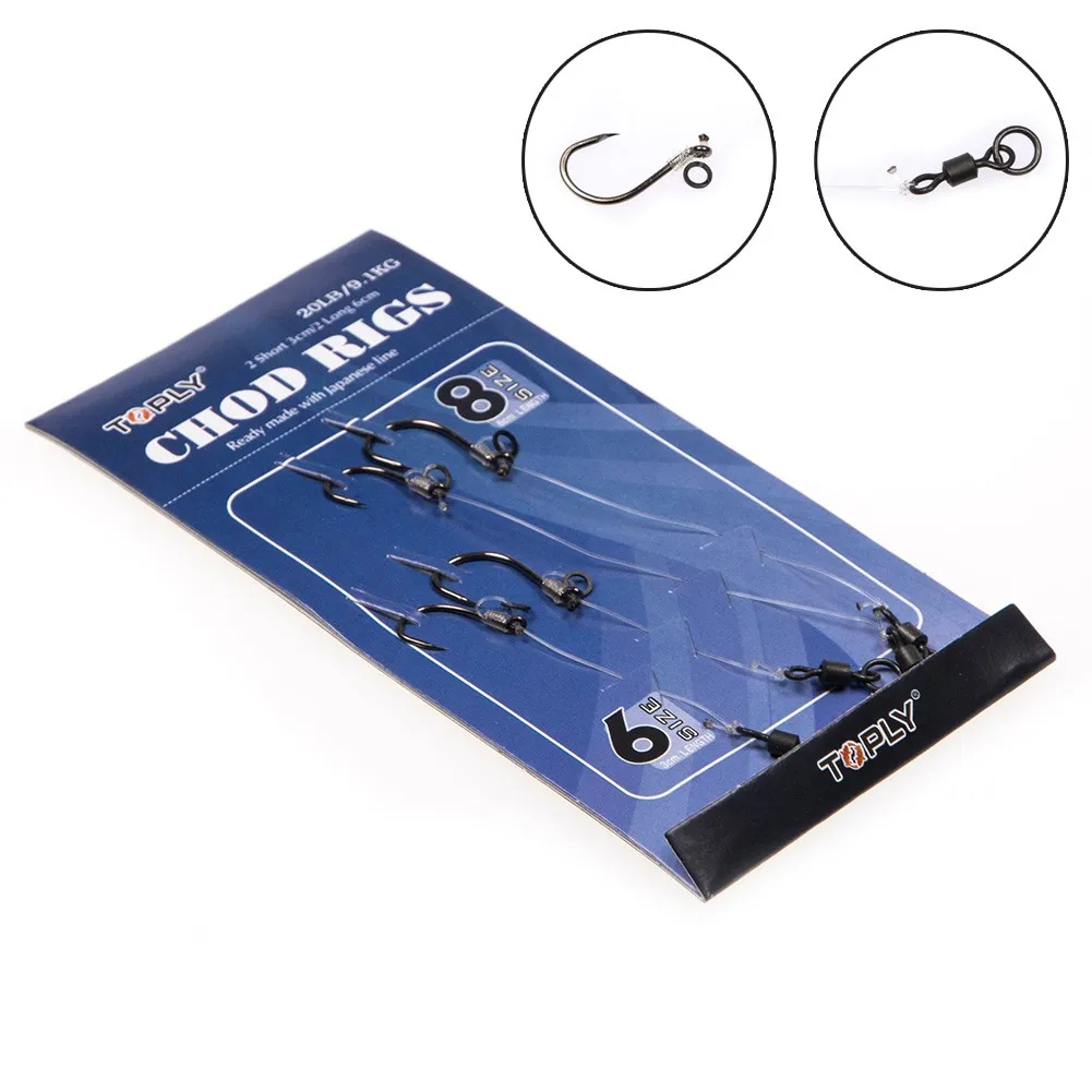 4pcs Ready Tied Chod Rigs Barbless Hooks 20LB/9.1KG Japanese Line Fishhook Long/Short Size 6# 8# Swivels Pesca Fishing Tackle
4pcs Ready Tied Chod Rigs Barbless Hooks 20LB/9.1KG Japanese Line Fishhook Long/Short Size 6# 8# Swivels Pesca Fishing Tackle