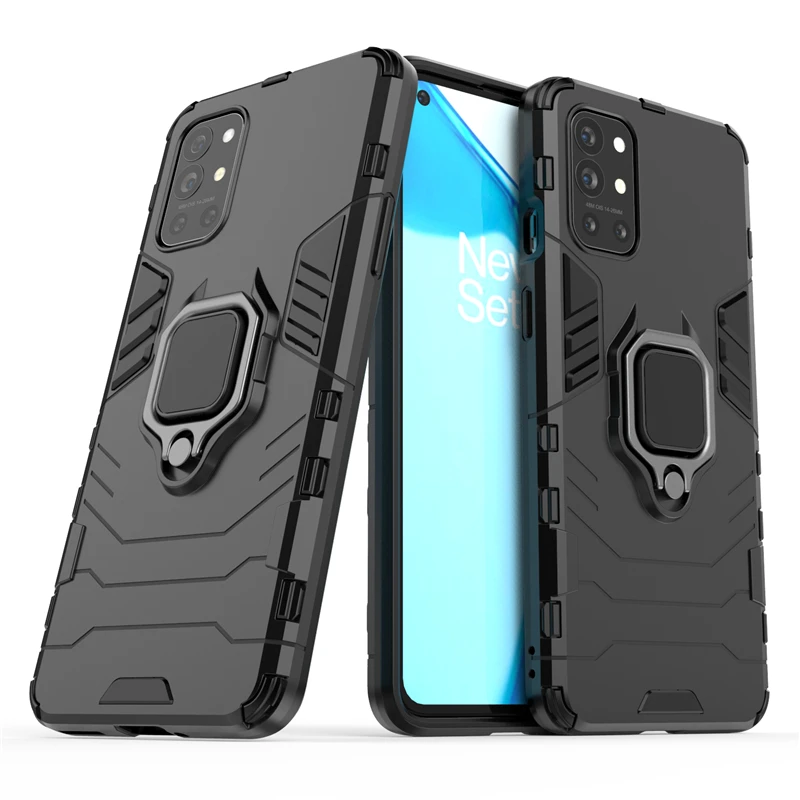 

For Oneplus 9R Case Cover for Oneplus 9R 9 Pro Cover Armor Shell Capa Funda Finger Ring Kickstand Hard PC Protective Phone Case