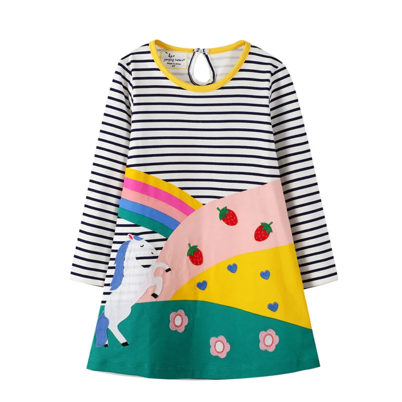 Cute Girls Dress Autumn Rainbow Unicorn Strawberry Stripe Dresses Kids Children Casual Dress
Cute Girls Dress Autumn Rainbow Unicorn Strawberry Stripe Dresses Kids Children Casual Dress