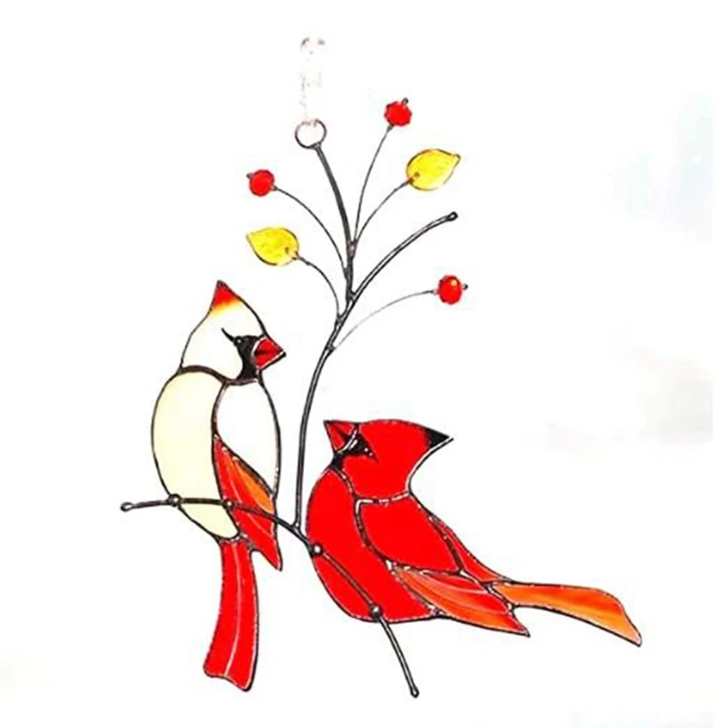 A Pair of Red Bird Stained Glass Decoration Home Window Decoration Ornaments (Two Birds on a Red Tree)
A Pair of Red Bird Stained Glass Decoration Home Window Decoration Ornaments (Two Birds on a Red Tree)