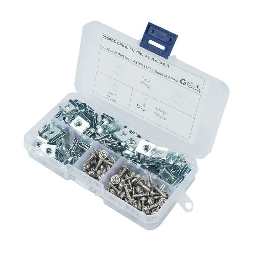 200Pcs/Set U Clips Speed Fasteners Accessories Automobiles Motorcycles Nuts Screw Spire
200Pcs/Set U Clips Speed Fasteners Accessories Automobiles Motorcycles Nuts Screw Spire