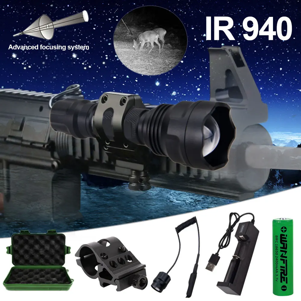 C8 lens zoom infrared flashlight 940usb rechargeable long-range strong light LED flashlight outdoor household 850
C8 lens zoom infrared flashlight 940usb rechargeable long-range strong light LED flashlight outdoor household 850