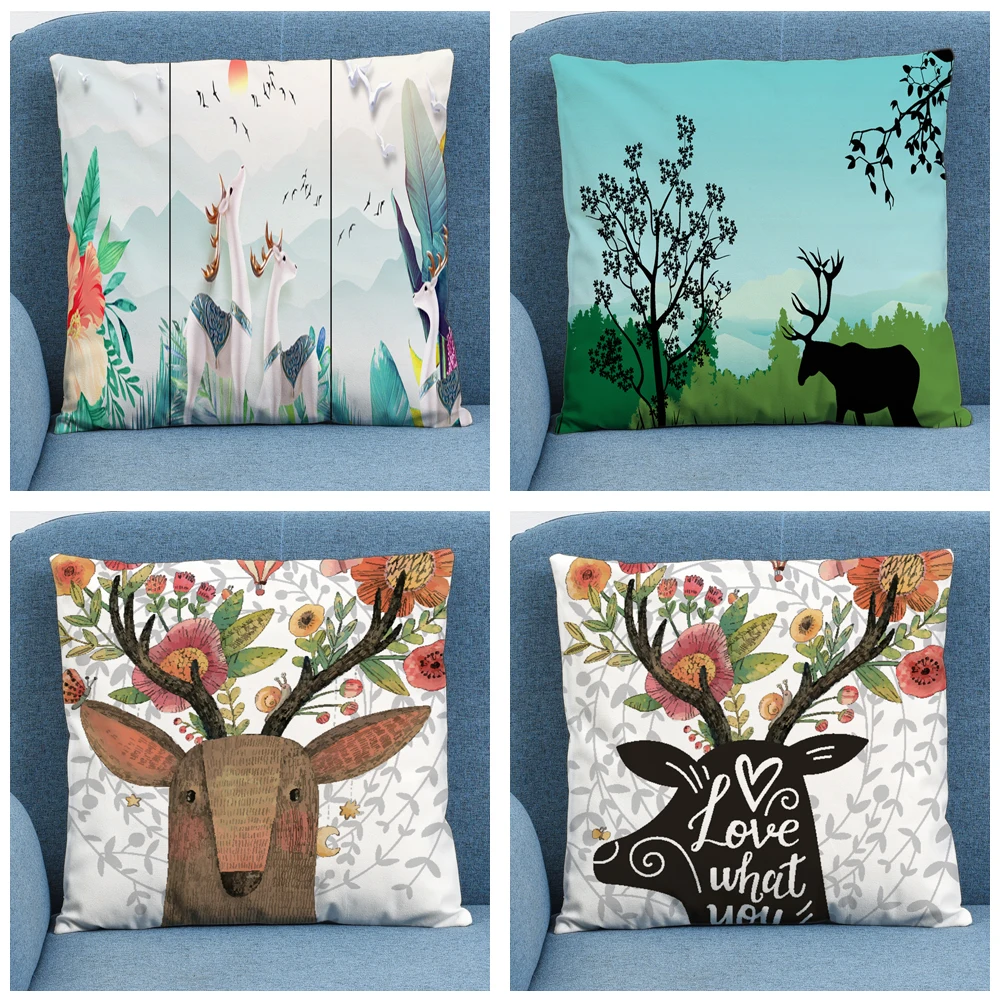 Nordic Elk Animal Geometric Cartoon Soft Short Plush Cushion Cover Pillow Case for Home Sofa Car Decor Pillowcase 45X45 CM
Nordic Elk Animal Geometric Cartoon Soft Short Plush Cushion Cover Pillow Case for Home Sofa Car Decor Pillowcase 45X45 CM