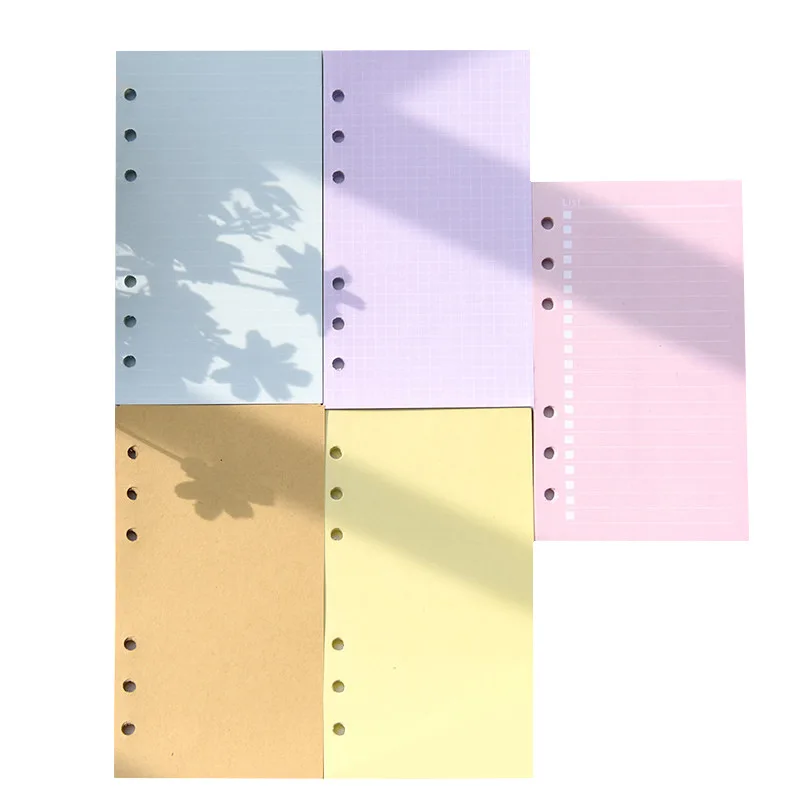 A5/A6 Colorful 40 Sheets Notebook Blank Filler Paper Standard 6 Holes Inside Pages Student Stationery office school supplies
A5/A6 Colorful 40 Sheets Notebook Blank Filler Paper Standard 6 Holes Inside Pages Student Stationery office school supplies