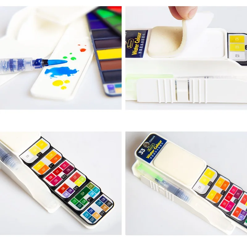 XIUP Portable Fan-shaped Solid Watercolor Paint Kit Superior Paints Palette With Brush Pen Professional Artist Art Supply H6151
XIUP Portable Fan-shaped Solid Watercolor Paint Kit Superior Paints Palette With Brush Pen Professional Artist Art Supply H6151
