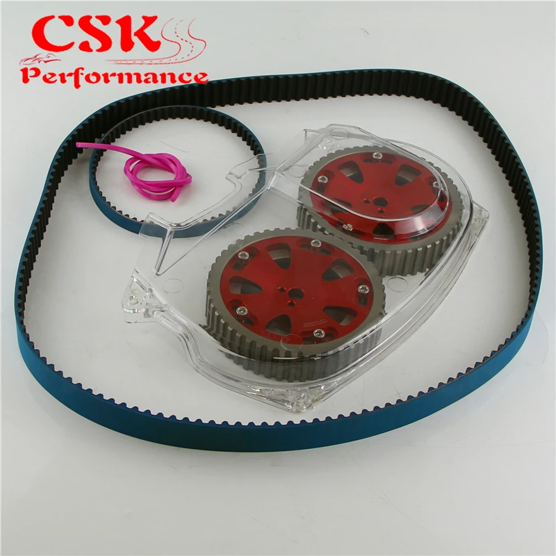 Timing Belt w/Balance + Clear Gear Cover+ Cam Pulley Fit For Lancer EVO 9 IX 4G63 BK/RD
Timing Belt w/Balance + Clear Gear Cover+ Cam Pulley Fit For Lancer EVO 9 IX 4G63 BK/RD