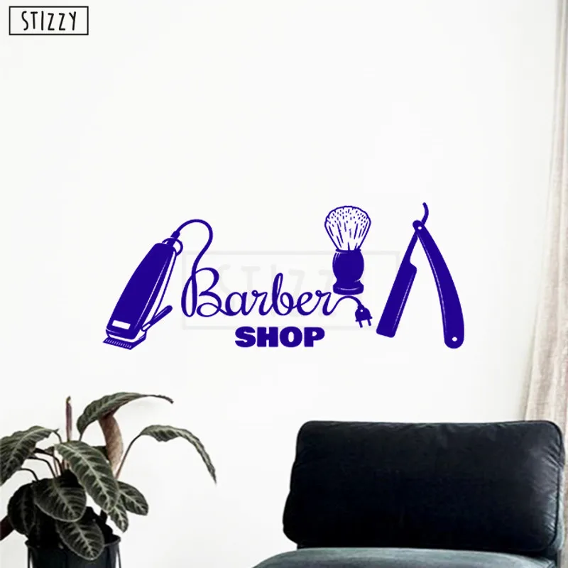 STIZZY Wall Decal Man Hair Beauty Salon Stickers Barbershop Art Mural Haircut Poster Window Decor Wallpaper Modern DIY D284 | Дом и сад