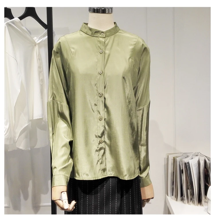 Solid Color Stand Collar Shirt for Women 2021 Spring Autumn New Fashion Loose Long Sleeve Blouse Office Lady Top Camisas Mujer
Solid Color Stand Collar Shirt for Women 2021 Spring Autumn New Fashion Loose Long Sleeve Blouse Office Lady Top Camisas Mujer