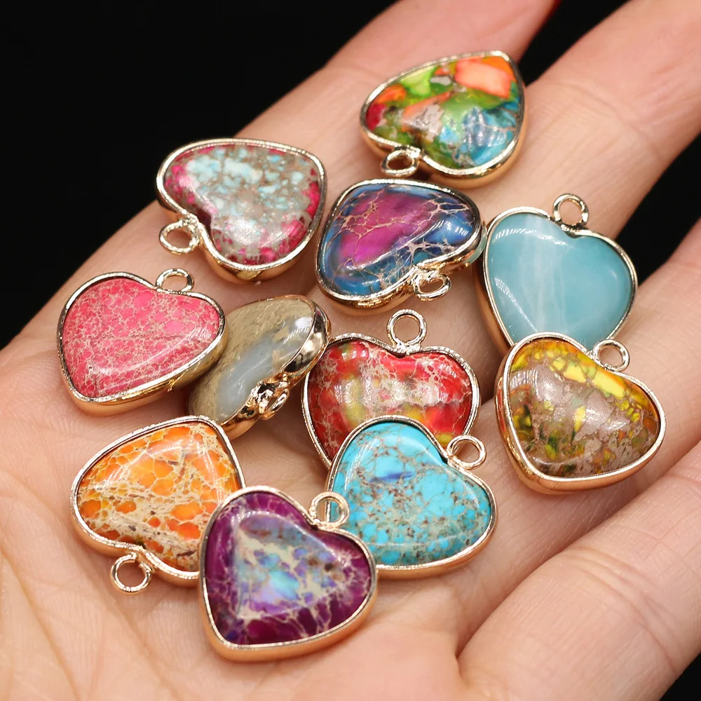 Natural Stone Heart Shape Amazonite Pink Blue Emperor Stone Pendant DIY for Necklace Earring or Jewelry Making Gift Size 16x18mm
Natural Stone Heart Shape Amazonite Pink Blue Emperor Stone Pendant DIY for Necklace Earring or Jewelry Making Gift Size 16x18mm