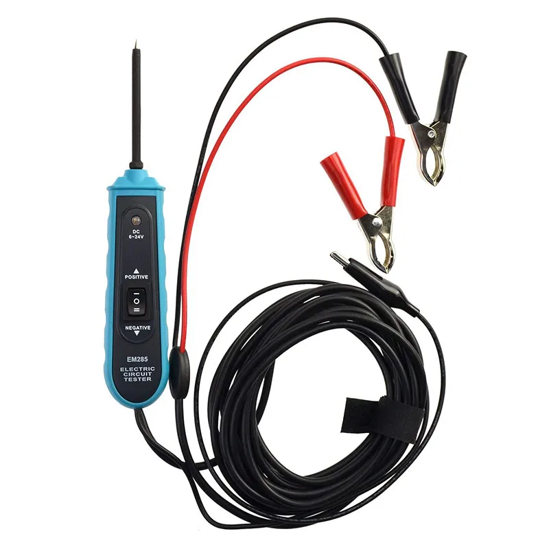 E-M285 Electrical Tester Pen Automotive Circuit Tester Probe Kit 6-24V DC Support Track and Locate Short Circuits Test
E-M285 Electrical Tester Pen Automotive Circuit Tester Probe Kit 6-24V DC Support Track and Locate Short Circuits Test
