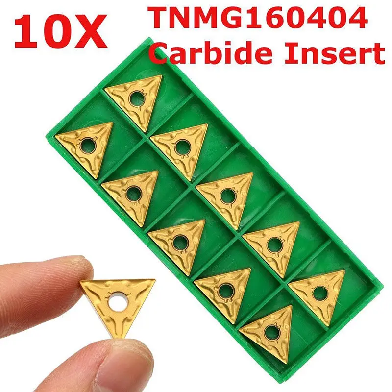 10pcs/Box Golden Lathe Carbide Triangular Tips Inserts Cutting Tools TNMG 160404 Finishing And Semi-finishing
10pcs/Box Golden Lathe Carbide Triangular Tips Inserts Cutting Tools TNMG 160404 Finishing And Semi-finishing
