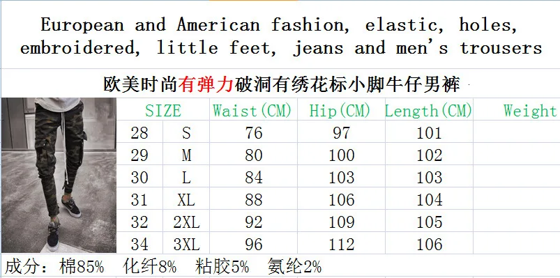 Men's Camouflage Slim Fit Pencil Jeans Pants Streetwear Hip Hop Punk Style Jeans Men Big Pocket Cargo Denim Harem Trousers Homme
Men's Camouflage Slim Fit Pencil Jeans Pants Streetwear Hip Hop Punk Style Jeans Men Big Pocket Cargo Denim Harem Trousers Homme