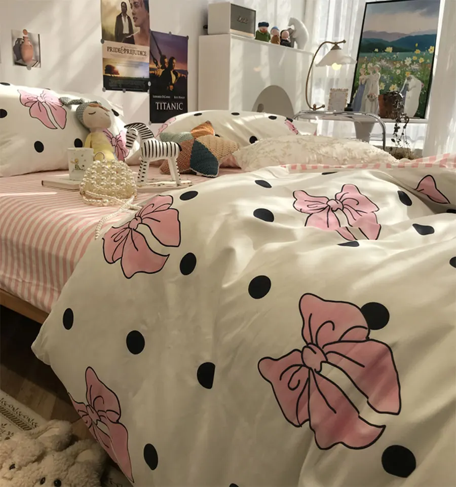 Cute stripes polka dot polka dot bedding set kid teen girl,cotton twin full queen home textile bed sheet pillowcase duvet cover
Cute stripes polka dot polka dot bedding set kid teen girl,cotton twin full queen home textile bed sheet pillowcase duvet cover