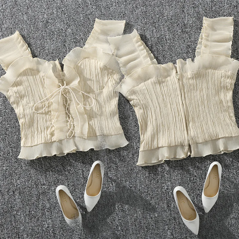 Nice Pop Summer Autumn Bustier White Black Tank Top Female Sexy Bandage Sleeveless Crop Top Zipper Woman Clothes
Nice Pop Summer Autumn Bustier White Black Tank Top Female Sexy Bandage Sleeveless Crop Top Zipper Woman Clothes