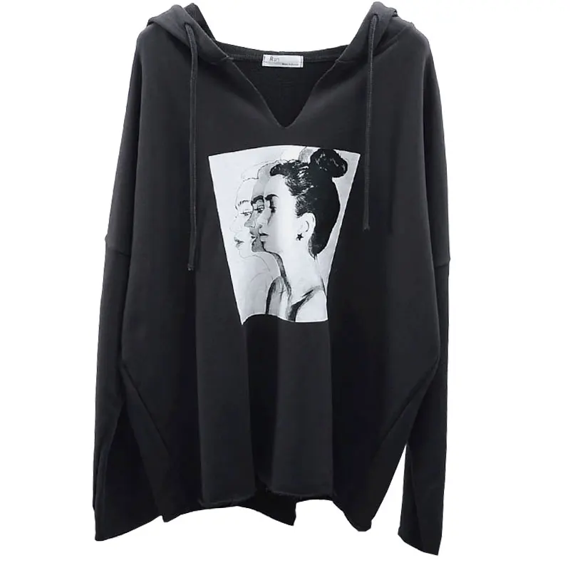 V-neck Women's Head Print Loose Hooded Mid-Length Cotton Women's Casual Coat Sweatshirt hoodie
V-neck Women's Head Print Loose Hooded Mid-Length Cotton Women's Casual Coat Sweatshirt hoodie