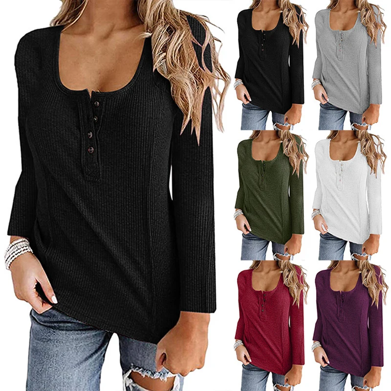 Fall Casual Woman Clothes Loose Button Women Long Sleeve Basic T Shirt Simplicity Fashion Slim Tunics All-match Harajuku Clothes
Fall Casual Woman Clothes Loose Button Women Long Sleeve Basic T Shirt Simplicity Fashion Slim Tunics All-match Harajuku Clothes