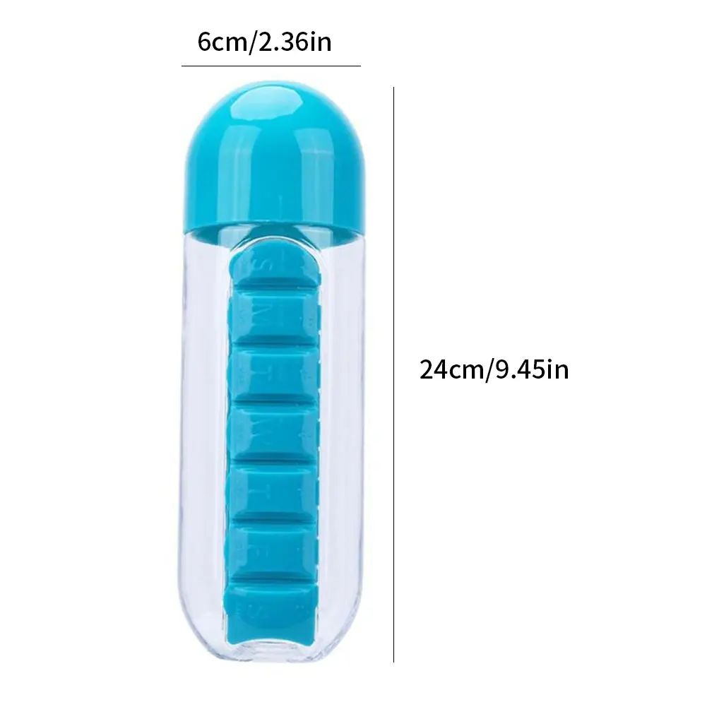 Pill Box Storage Case 7 Days 600ml Capacity Drink Bottle Portable Drug Holder Travel Office Pill Cases Splitters Drug Organizer
Pill Box Storage Case 7 Days 600ml Capacity Drink Bottle Portable Drug Holder Travel Office Pill Cases Splitters Drug Organizer