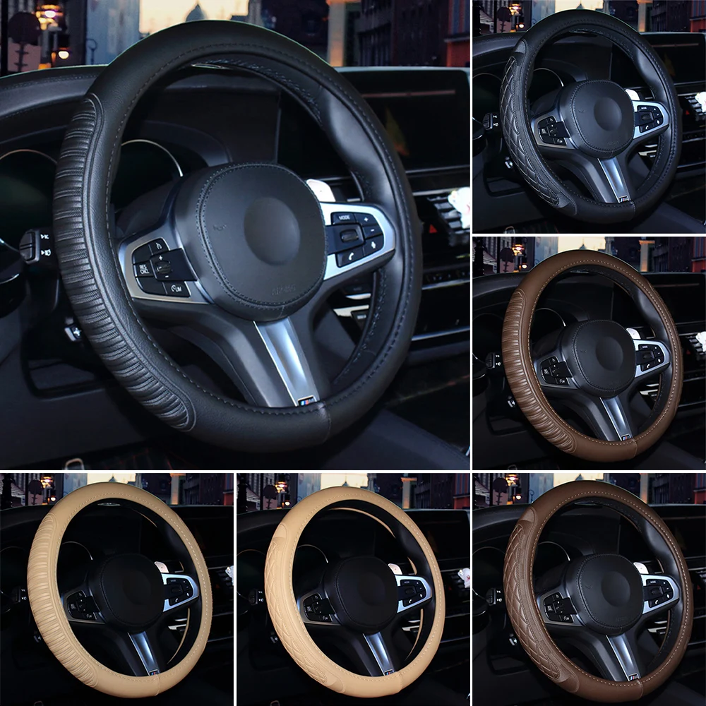 Universal Car Steering Wheel Cover Non-Slip Embossing Sweatproof 38cm PU Leather 1 PC Protector No Smell Four Seasons
Universal Car Steering Wheel Cover Non-Slip Embossing Sweatproof 38cm PU Leather 1 PC Protector No Smell Four Seasons