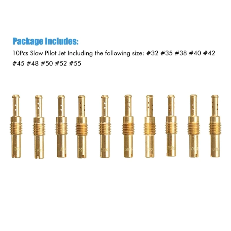 10pcs Set Slow/Pilot Jet fits PWK Keihim OKO CVK 32,35,38,40,42,45,48,50,52,55
10pcs Set Slow/Pilot Jet fits PWK Keihim OKO CVK 32,35,38,40,42,45,48,50,52,55