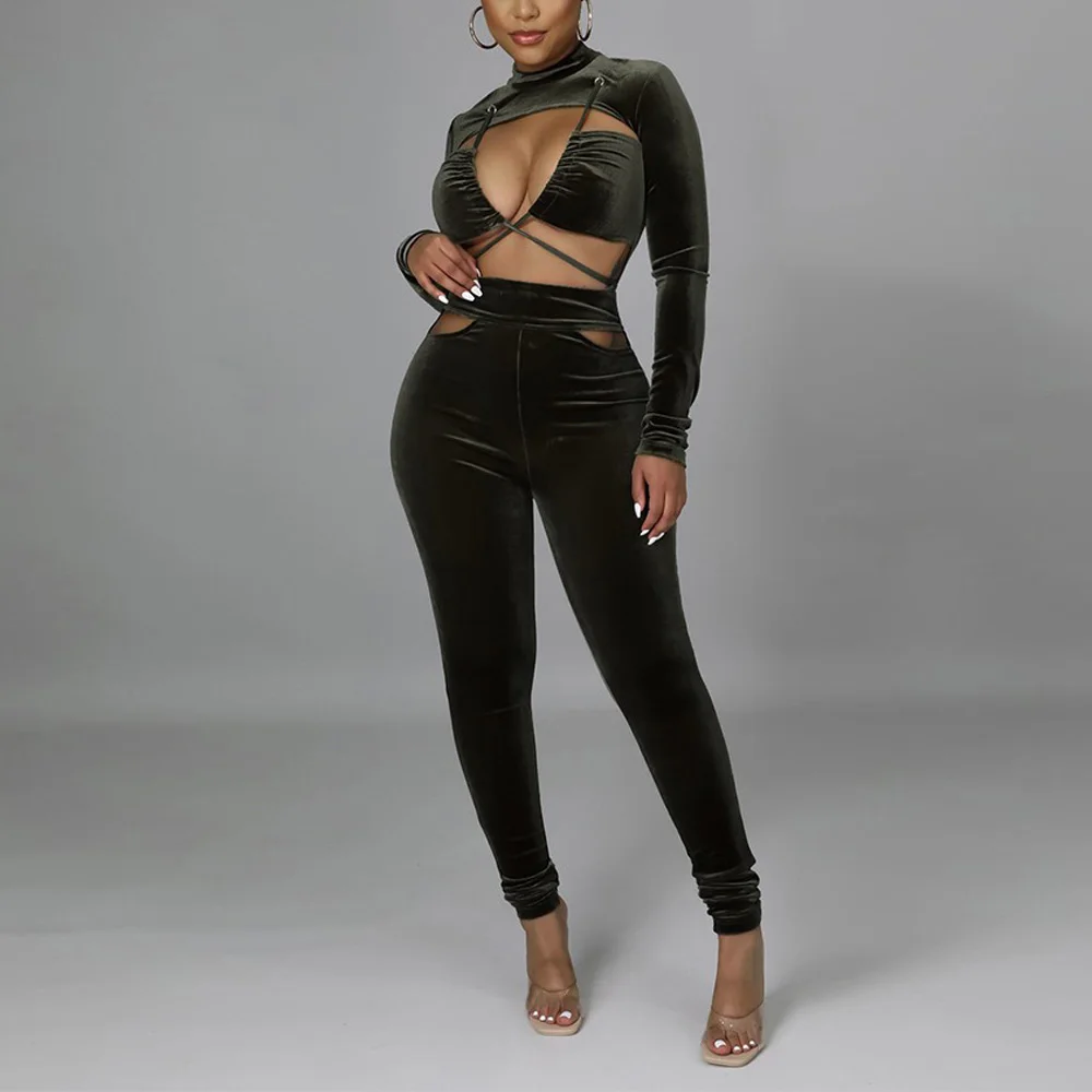 Sexy Hollow Jumpsuits & Rompers for Women Velvet Solid High Waisted Elegant Evening Night Club Wear Long Overalls Jumpsuits Hot
Sexy Hollow Jumpsuits & Rompers for Women Velvet Solid High Waisted Elegant Evening Night Club Wear Long Overalls Jumpsuits Hot