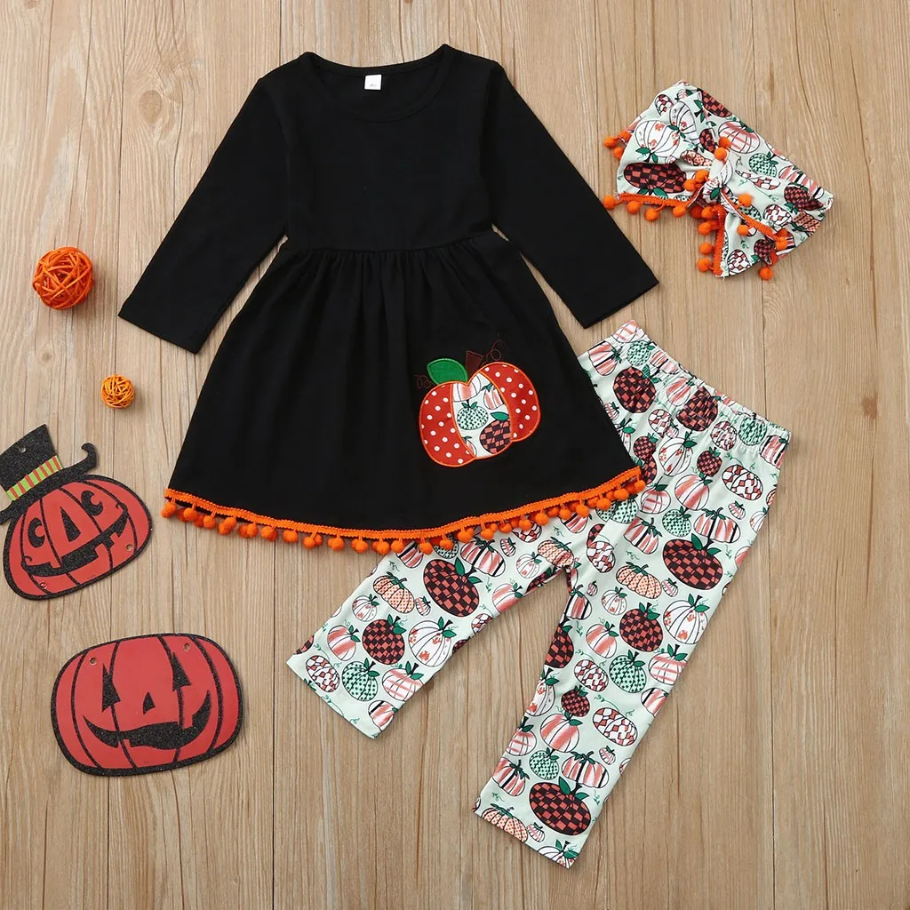 TELOTUNY Children's clothing Halloween Kids Girls Long Sleeve Pumpkin Print Tops Dress+Pants+Headband Sets baby girl clothes
TELOTUNY Children's clothing Halloween Kids Girls Long Sleeve Pumpkin Print Tops Dress+Pants+Headband Sets baby girl clothes