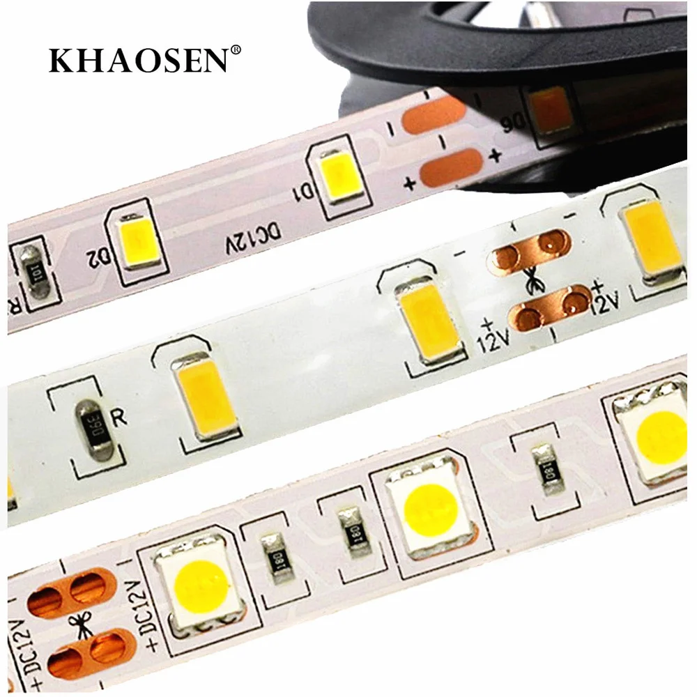 СВЕТОДИОДНАЯ лента SMD 5630 2835 5050 60 светодиодов/м 0 5 м 12 в пост. Тока гибкий