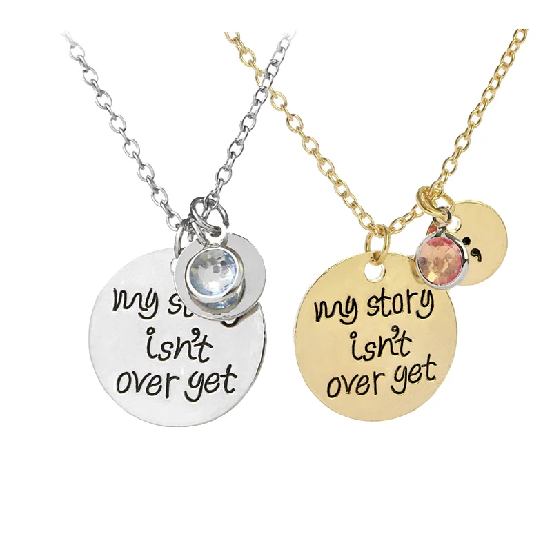 Fashion Popular Necklace "My Story Isn't Over Yet"Letter Round Shape Pendant Necklace Valentines Day Lovers Gifts
Fashion Popular Necklace "My Story Isn't Over Yet"Letter Round Shape Pendant Necklace Valentines Day Lovers Gifts