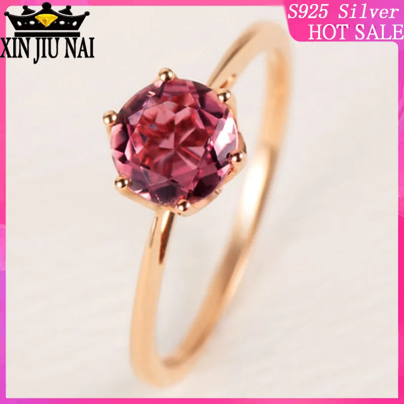 925 sterling silver Rose gold single diamond inlaid round candy light luxury six-claw elegant pomegranate ruby women's ring
925 sterling silver Rose gold single diamond inlaid round candy light luxury six-claw elegant pomegranate ruby women's ring