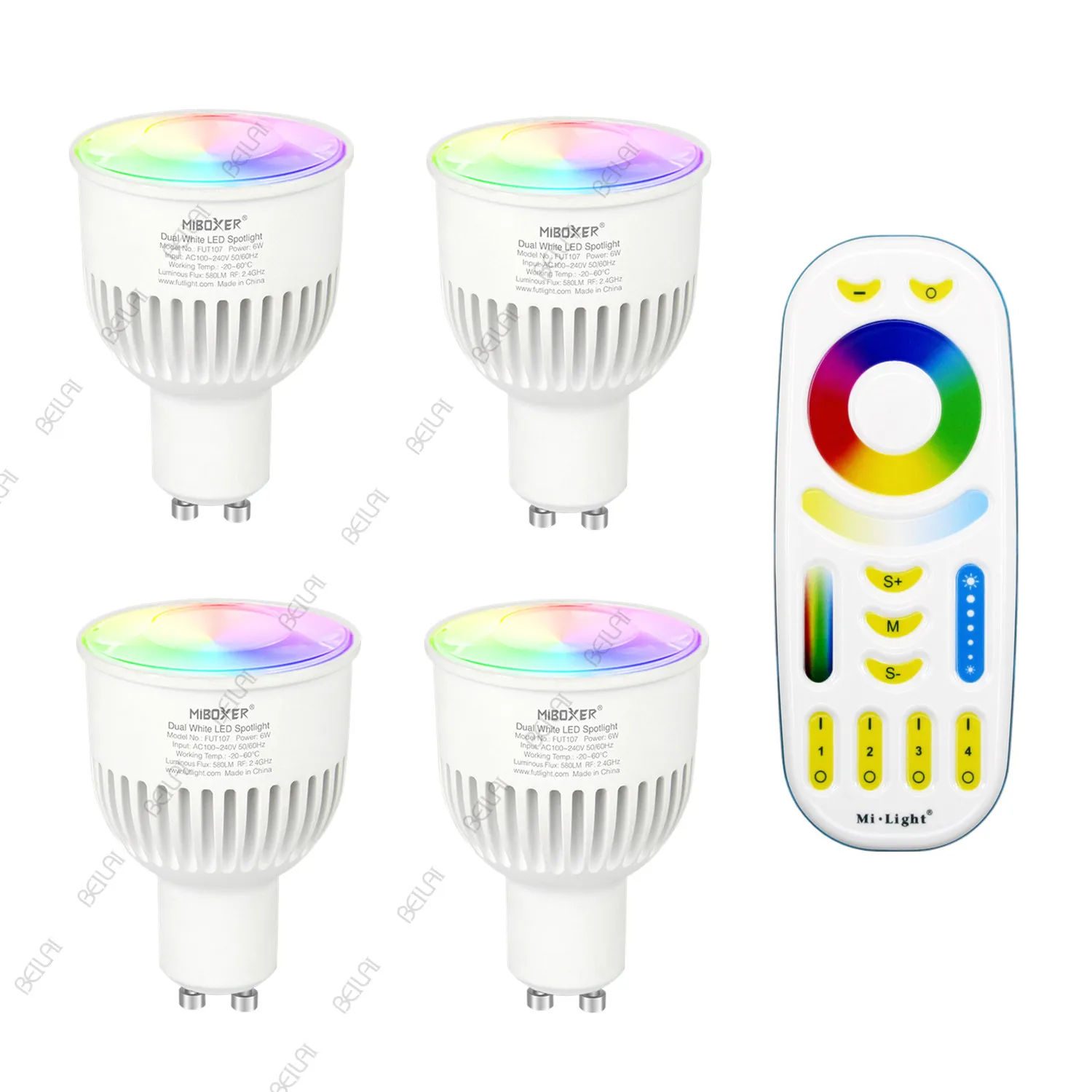

Milight LED Light Bulb FUT106 6W GU10 RGB+CCT LED Lamp MiBoxer 6W GU10 Mi light Smart LED Spotlight AC100~240V