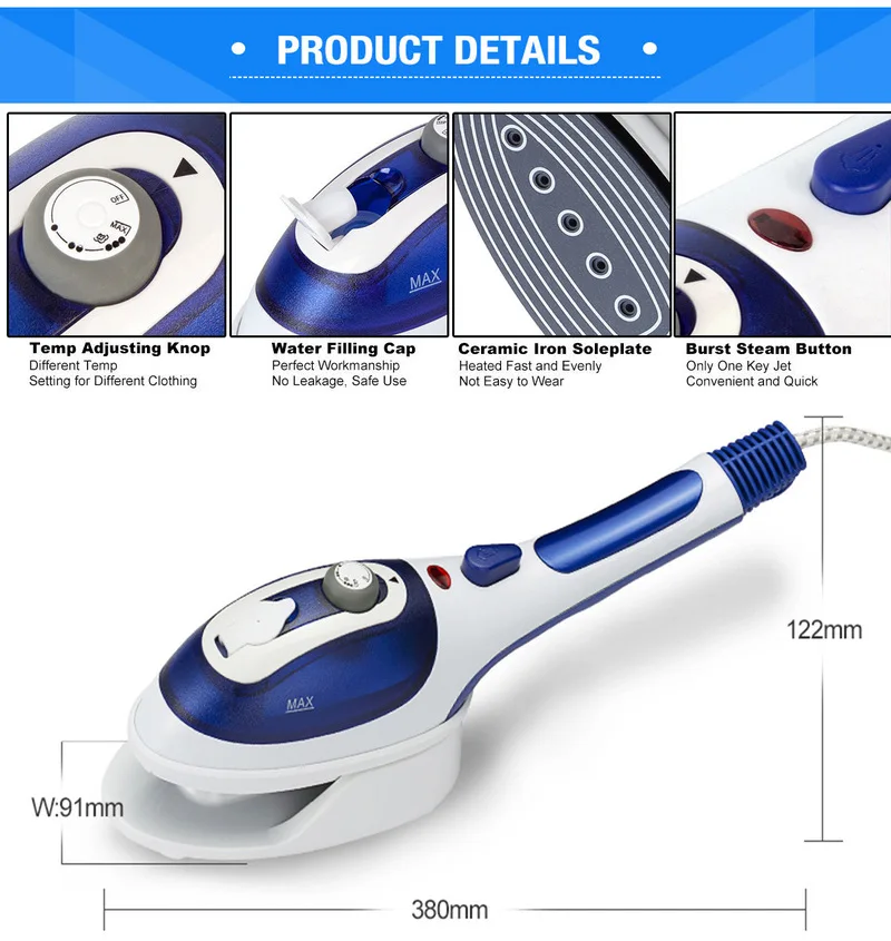 Portable Steamer Household Small Steam Iron 15 Seconds Fast Heating Multi-function Steam Iron for Clothing Garment Steamer
Portable Steamer Household Small Steam Iron 15 Seconds Fast Heating Multi-function Steam Iron for Clothing Garment Steamer