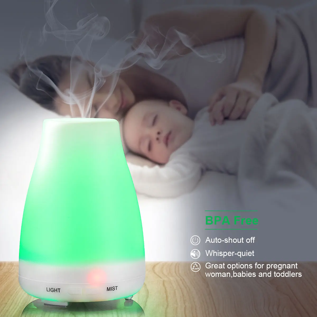 Humidifier Diffuser Aromatic Aromatherapy 100ML LED discoloration Light Mute Can Be Timed Suitable For Home Office YANKE
Humidifier Diffuser Aromatic Aromatherapy 100ML LED discoloration Light Mute Can Be Timed Suitable For Home Office YANKE