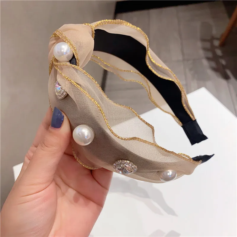 Korean Organza Lace Knotted Hairband Pearl Crystal Headbands for Women Elegant Lady Hair Hoop Bezel Fashion Hair Accessories
Korean Organza Lace Knotted Hairband Pearl Crystal Headbands for Women Elegant Lady Hair Hoop Bezel Fashion Hair Accessories