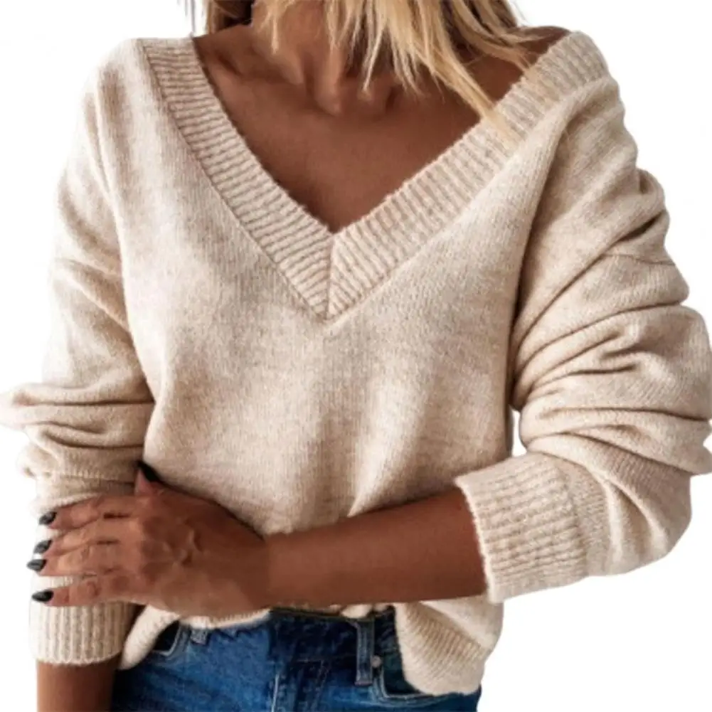 Office Lady Sweater Solid Color V Neck Autumn Winter All Match Long Sleeve Patchwork Knitted Pullover Top for Daily Wear
Office Lady Sweater Solid Color V Neck Autumn Winter All Match Long Sleeve Patchwork Knitted Pullover Top for Daily Wear